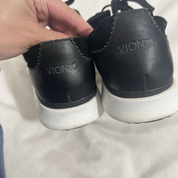 Vionic Women's Taylor Sneaker Size 9.5 Black Suede Lace Up Walking Shoe Comfy - Picture 6 of 9